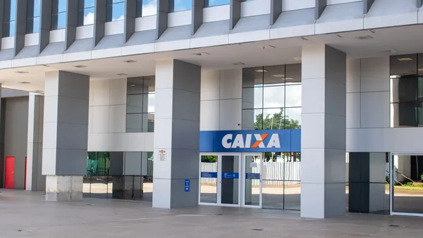 The entrance of a bank branch, the account that follows registration rather than preceding it